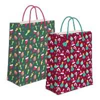 Busta regalo di Natale di 32 x 26 x 10 cm con figure - 1 unità