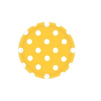 Piatti rotondi con pois bianchi di 18 cm - 8 unità