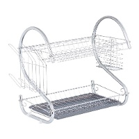 Sgocciolatoio cromato a 2 livelli di 45,5 x 24,5 x 37,5 cm - 1 unità