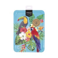 Vassoio rettangolare con pappagallo e tucano 25 x 34 cm - 2 unità