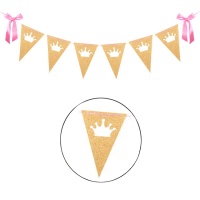 Bandiere di Principesse dorato - 2,5 m