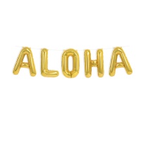 Palloncino scritta Aloha dorata da 41 cm - Amber
