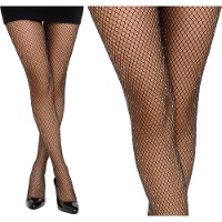 Collant a rete neri lucidi da donna