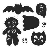 Fustelle con figure di Halloween - 5 pezzi
