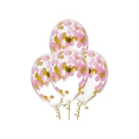 Palloncini in lattice con coriandoli colorati da 30 cm - Folat - 4 pezzi