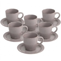 Tazza da caffè da 100 ml a pois taupe - Servizio per 6