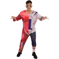 Costume da giocatore di calcio zombie da uomo
