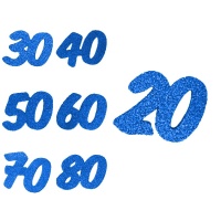 Numeri in gomma eva con glitter blu marino - 6 unità