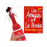 Bottiglia con pene rosso e corna Las amigas de la novia