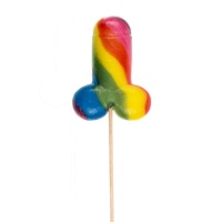 Lecca-lecca a forma di pene multicolore da 85g - Rainbow Cock Pop - 1 unità
