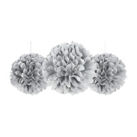 Ciondoli pom pom di carta - 3 pz.