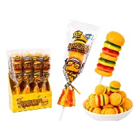 Spiedini di caramelle gommose a forma di hamburger da 18 g - 20 pezzi