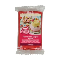 Pasta di zucchero rossa sapore fragola da 250 g - FunCakes