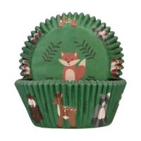 Capsule per cupcake con animali del bosco - FunCakes - 48 unità