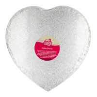 Sottotorta cuore argento da 28 x 28 x 1,2 cm - FunCakes