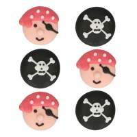 Decorazioni di zucchero pirati e teschi - FunCakes - 8 unità