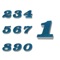 Numero in sughero con glitter blu 8 x 2 cm
