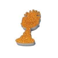 Figura polistirolo calice dorato glitterato - 10 x 25 cm