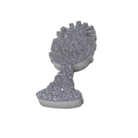 Figura polistirolo calice argentato glitterato - 10 x 25 cm