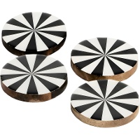 Set di 4 sottobicchieri bianco e nero