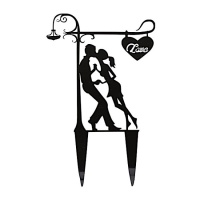 Topper per torta acrilico silhouette sposi bacio - Pastkolor
