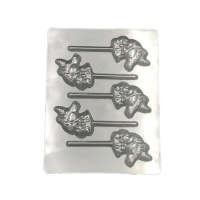 Stampo di unicorni per cioccolato da 18,5 x 24,5 cm - Pastkolor - 5 cavità