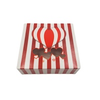 Scatola torta a cuore e strisce da 24 x 24 x 7,5 cm - Sweetkolor