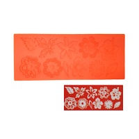 Tappetino in silicone per decorazione pizzo a fiori - 5 x 18 cm - Modecor