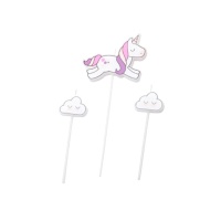 Candeline unicorno fantasia - Sweetkolor - 3 unità
