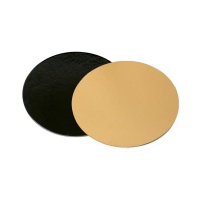 Sottotorta rotonda oro e nero da 36 x 0,1 cm - Sweetkolor