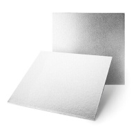 Sottotorta quadrata argento da 20 x 20 x 0,3 cm - Sweetkolor