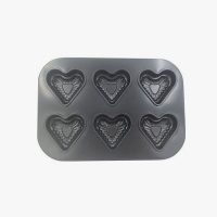 Stampo per mini cuori in acciaio 27 x 19 cm - Pastkolor - 6 cavità