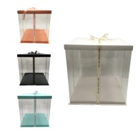 Scatola per torte 38,5 x 38,5 x 40 cm con nastro - 1 pz.