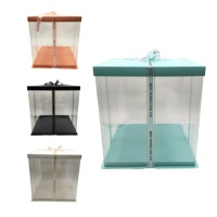 Scatola 43 x 43 x 45 cm per torta con nastro - 1 unità