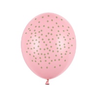 Palloncini in lattice pastello con punti dorati di 30 cm - PartyDeco - 6 unità