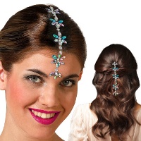 Gioielli adesivi per capelli a forma di fiori - 1 foglio