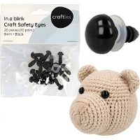 Occhi di sicurezza per amigurumi 0,8 cm - nero - 10 paia