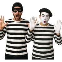 Maglia a righe bianche e nere da uomo