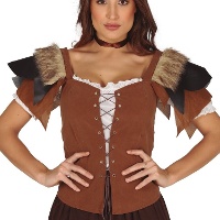 Gilet medievale marrone per donna