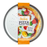 Teglia per pizza in acciaio 28 x 28 x 1,6 cm - Decora
