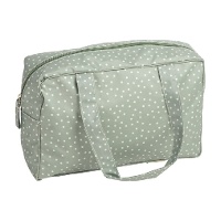 Beauty case verde a pois impermeabile 31,5 x 20 x 9 cm