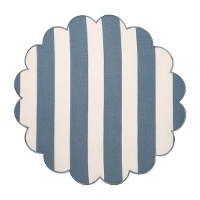 Tovaglietta tonda 38 cm con righe verticali blu