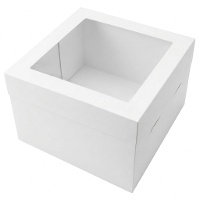 Scatola bianca per torta da 20 x 20 x 20 cm con finestra superiore