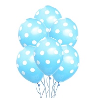 Palloncini di lattice con pois bianchi di 30 cm - 8 unità