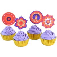 Capsule per cupcake e grimaldelli Happy Diwali - 24 pezzi.