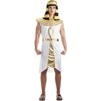 Costume egiziano bianco e oro per uomo