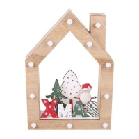 Casetta di Natale in legno con luce 21 x 6 x 30 cm