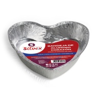 Contenitore a cuore monouso in alluminio 15 x 14 x 3 cm - 2 pz.