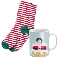 Set regalo tazza e calzini di Babbo Natale