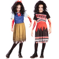 Costumi reversibili da cheerleader zombie e biancaneve